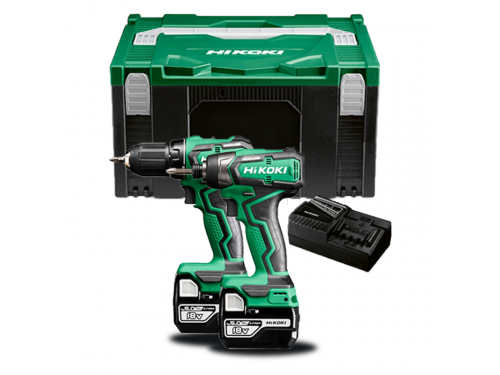 HiKOKI сет дупчалка DS18DD ударен одвртувач WH18DDсо две батерии од 5Ah и полнач